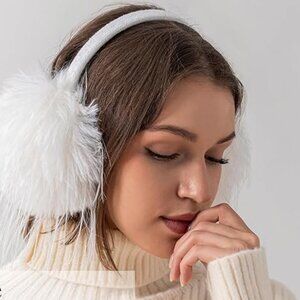 Winter Foldable Ear Muffs #Black #White